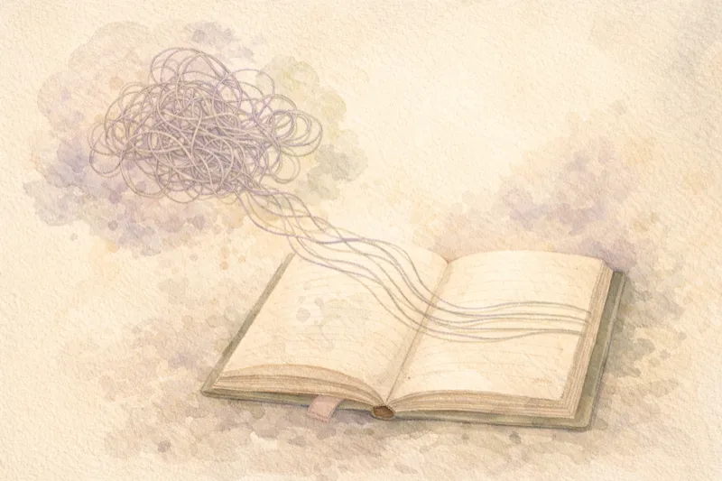 Tangled thoughts becoming untangled through journaling